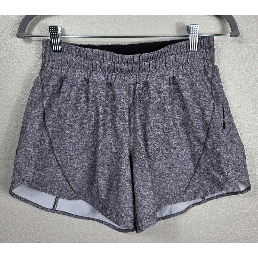 Lululemon Track That MR Shorts Heather Lux Multi Black Lined Running Shorts 6